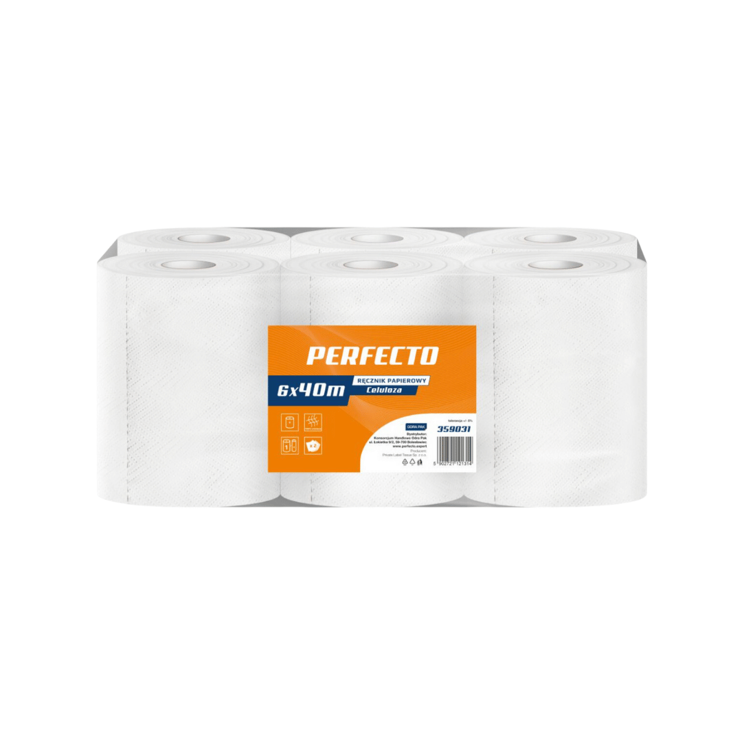 Ręcznik papierowy celuloza dwuwarstwowy biały Perfecto 6szt