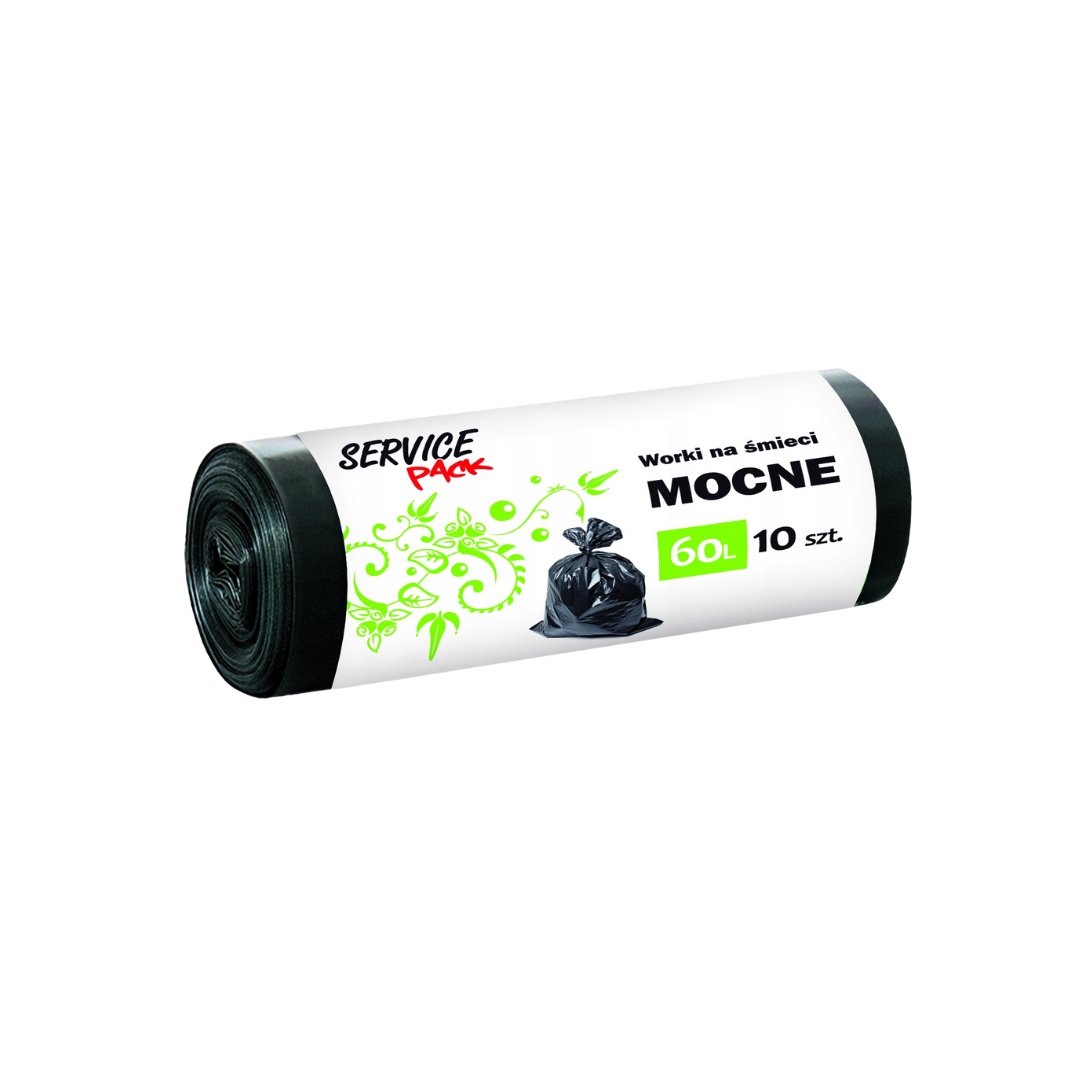 Worki na śmieci mocne Service Pack uniwersalne 10szt 60l