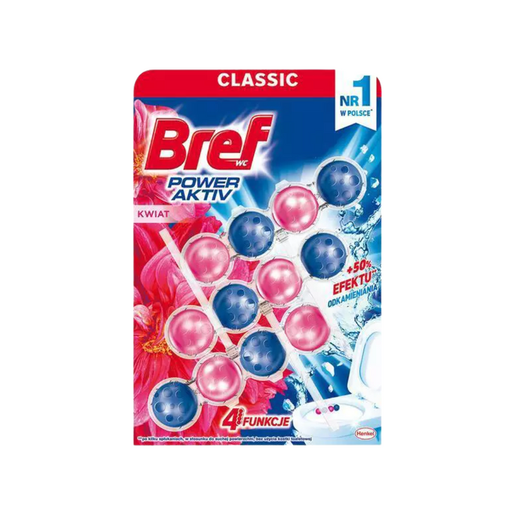 Zawieszka kostka toaletowa Bref kulki 3x50g Kwiaty 1szt