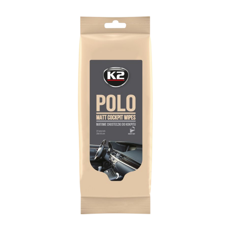 Chusteczki matowe do kokpitu K2 Polo Matt Wipes Energy Shot 24szt